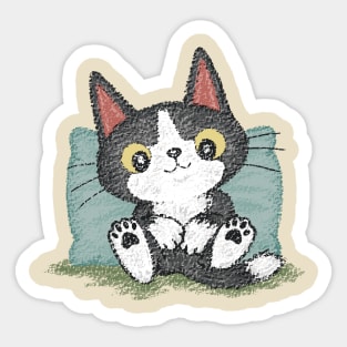 Black kitten relaxing Sticker